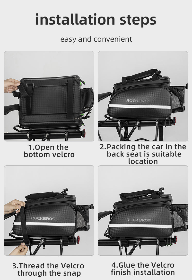 ROCKBROS Deluxe Bicycle Pannier Bike Bag with Extendable Compartments