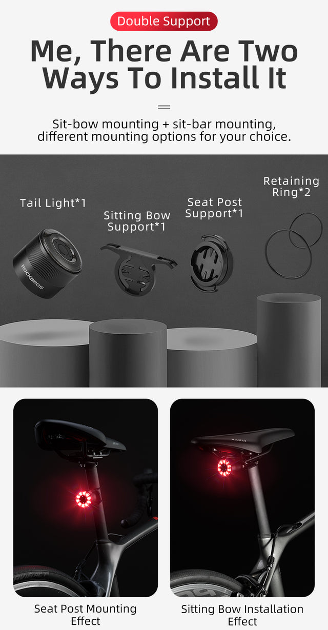 ROCKBROS Multiple Color Bike Tail Light Q1