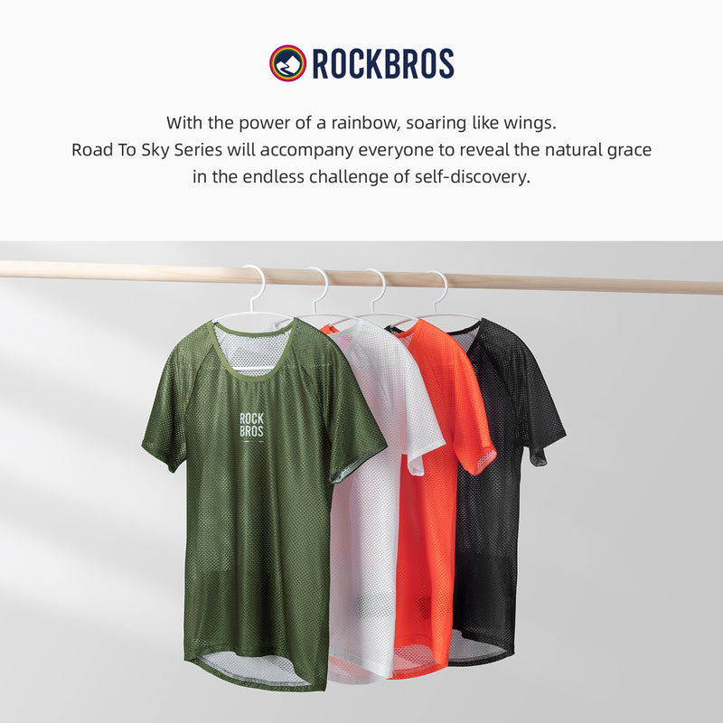 【ROAD TO SKY】by ROCKBROS Unisex Short-Sleeved Mesh Cycling Base Layer in Various Colours