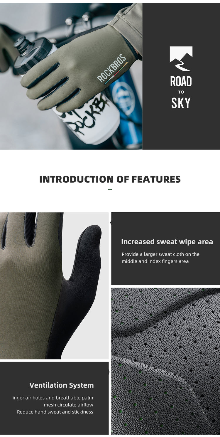 【ROAD TO SKY】by ROCKBROS Deluxe Cycling Gloves in Various Colours