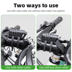 ROCKBROS Bicycle Cable Lock 1.5M Portable Bike Lock Combination Helmet Lock
