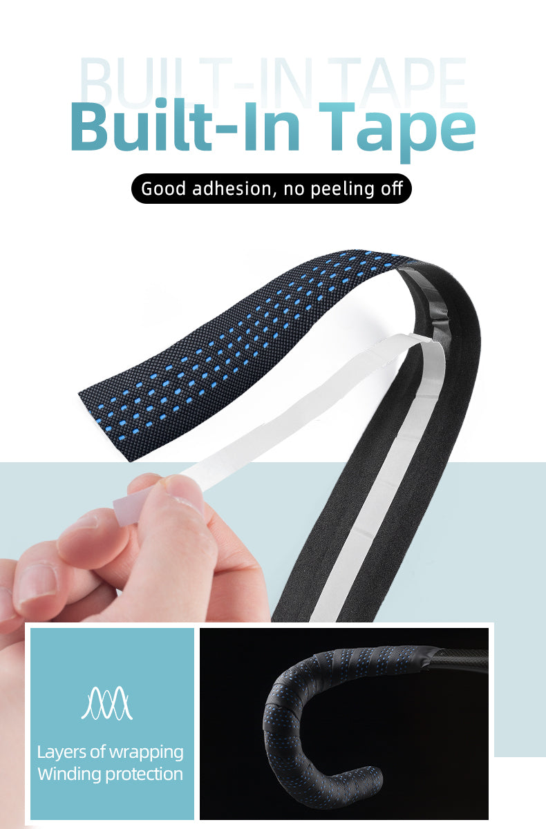 ROCKBROS Handlebar Tape PU Eva Anti-slip Wrap Soft Breathable Shockproof Road Tape End Bar MTB Bicycle Grips Cycling Accessories