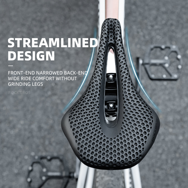 ROCKBROS Bicycle Saddle 3D Printed Saddle Shock Absorption Lightweight MTB Road Bike Seat Riding Equipment