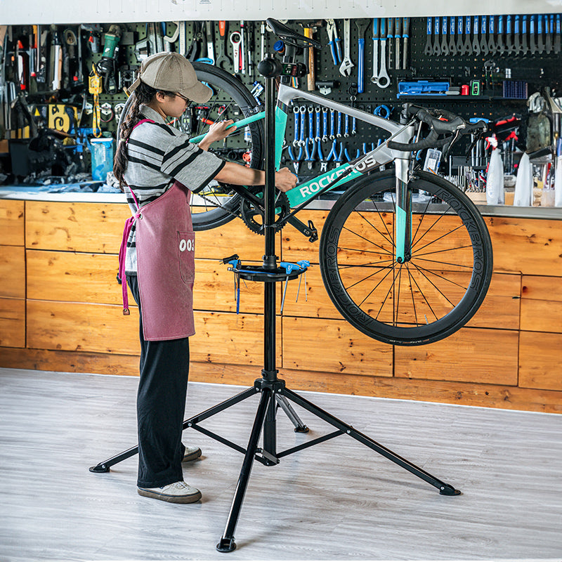 ROCKBROS Foldable Bike Repair Stand With Tool Tray Bicycle Mechanic Work Stand