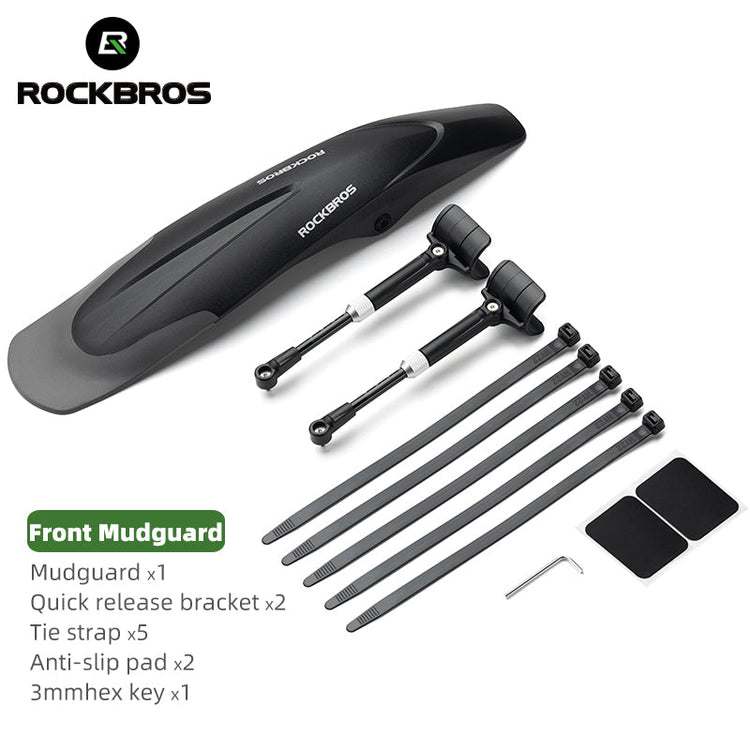 ROCKBROS Mountain Bike Front&Rear Fenders 26-29 inch MTB Mudguard Adjustable Quick Release