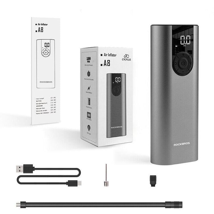 ROCKBROS Electric Bike Pump with Digital Display Schrader/Presta Valve
