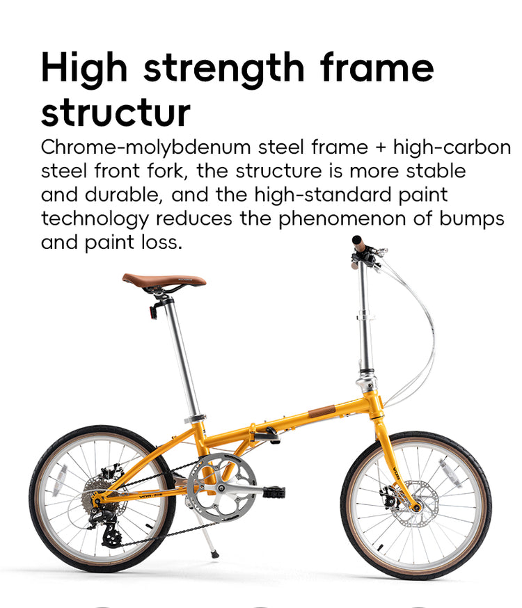 ROCKBROS VDS 20 Inch Folding Bike 8 Speed 11-32T Cassette Disc Brake