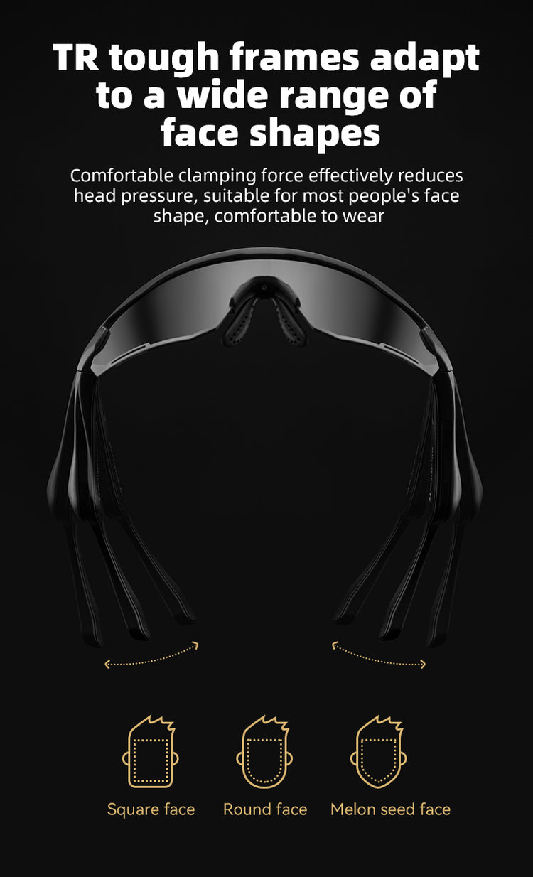 ROCKBROS Bluetooth Polarized Sunglasses Music Speaker Cycling Glasses Outdoor Sport