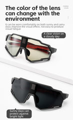 ROCKBROS Cycling Photochromic Glasses Electronic Color Changing SunGlasses Clear