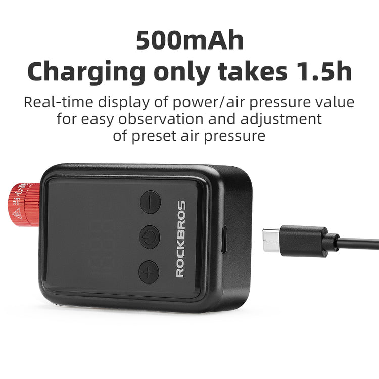 ROCKBROS Portable Electric Bicycle Bike Tire Ball Pump 150PSI LED Digital Gauge