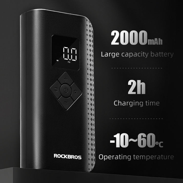 ROCKBROS Electric Bike Pump with Digital Display Schrader/Presta Valve