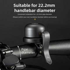 ROCKBROS Bike Bell Ring Horn Classic Bicycle Bell Anti-Theft for Adults Suitable for 0.87‘’/22.2mm Diameter Handlebar