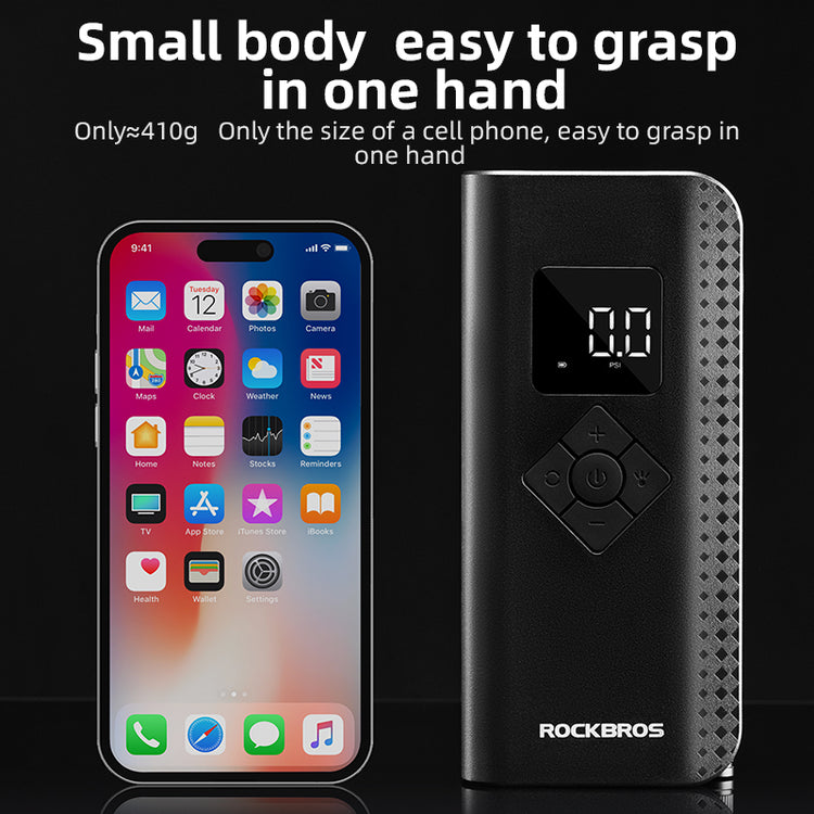 ROCKBROS Electric Bike Pump with Digital Display Schrader/Presta Valve