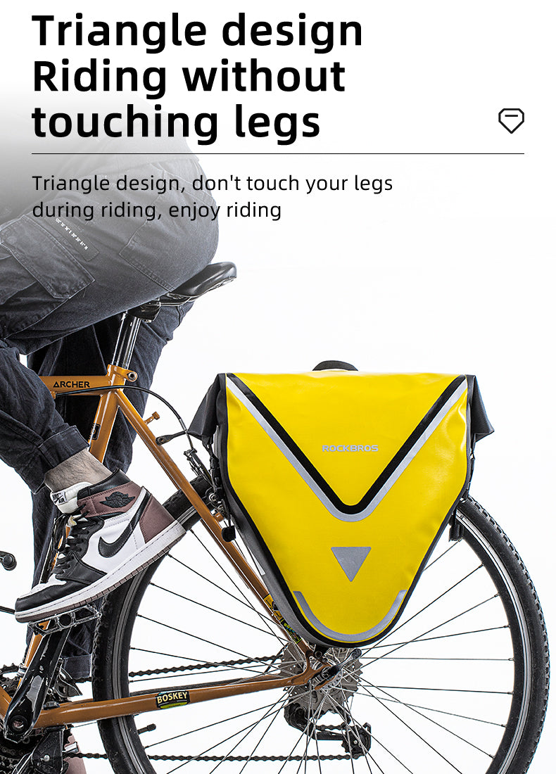 ROCKBROS Large Triangle Bicycle Saddlebag in Yellow