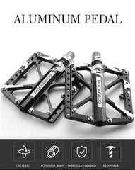 Rockbros-Large Size Mountain Bicycle Aluminium Alloy Pedals-BLACK