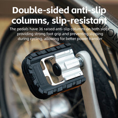 ROCKBROS Foldable Bicycle Pedals MTB Bike Cycling Flat Platform Pedals Reflective Aluminium 9/16''