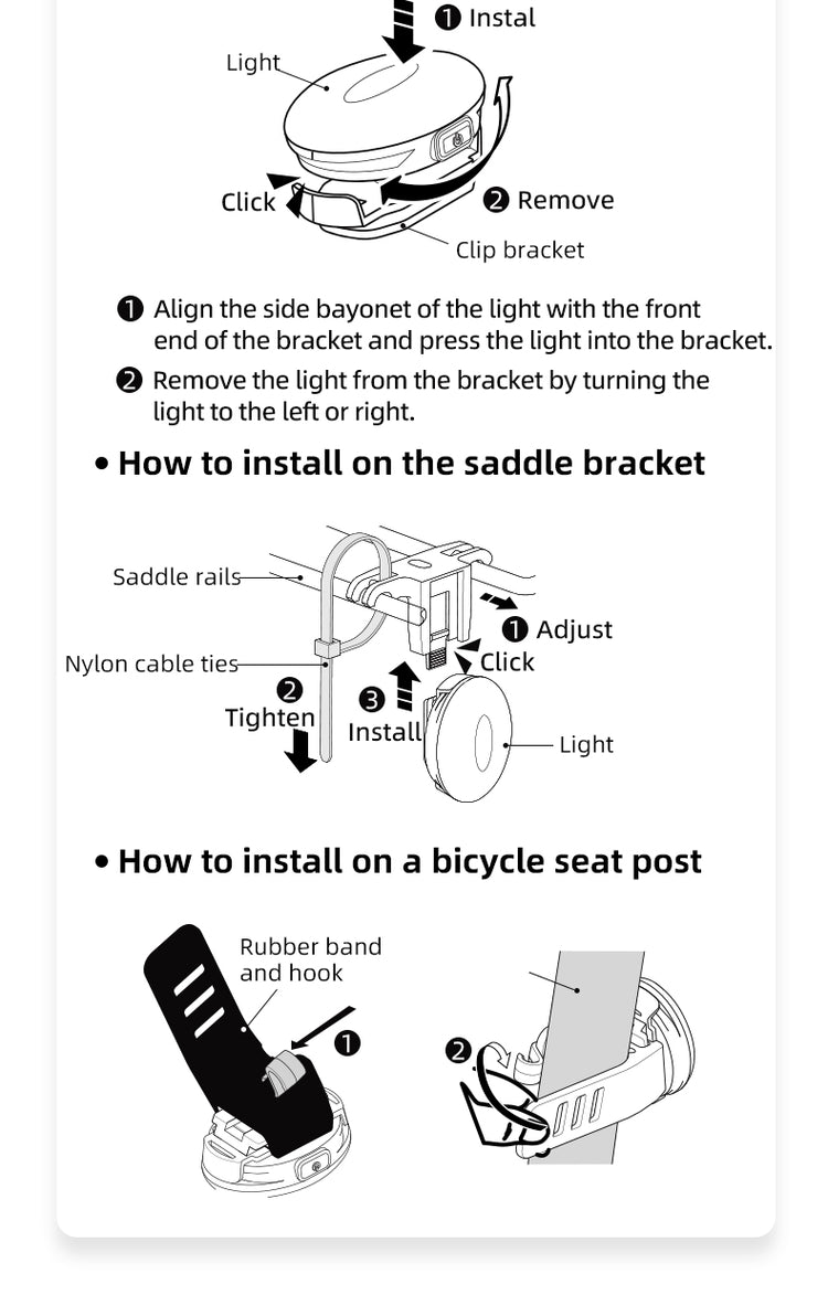 ROCKBROS Bike Saddle Mount Tail Light
