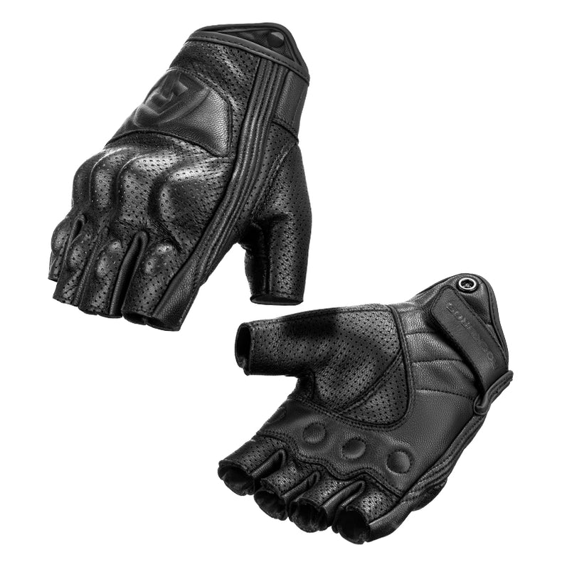 ROCKBROS Motorcycle Riding Gloves Fingerless Leather Shockproof Breathable Non-Slip