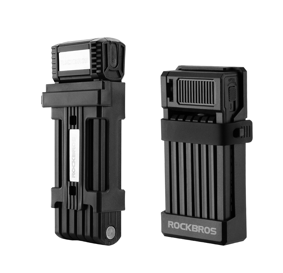 ROCKBROS MTB Road Bike Lock Key Folding Lock E Bike Motorcycle Steel Lock Portable Antirust Anti theft