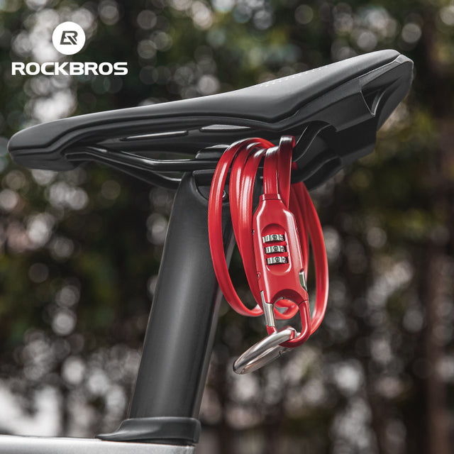 ROCKBROS Bicycle Bike Lock 3 Digit Code Combination Steel Cable Lock Anti-Theft Security