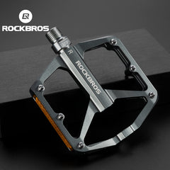 ROCKBROS Bicycle Pedal Aluminum Alloy Light Anti-skid for MTB Multiple Colors Waterproof Flat Pedals Cycling Accessories
