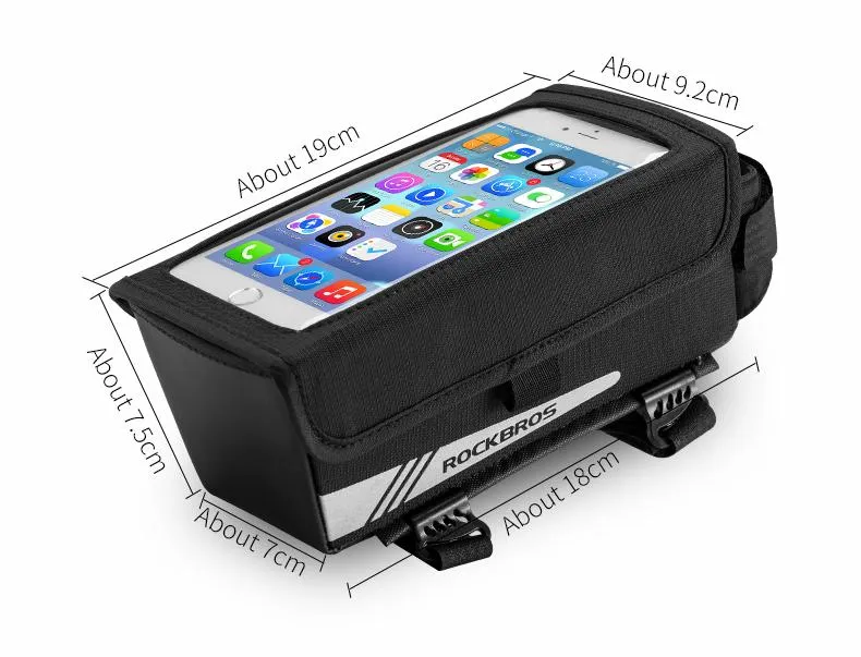 ROCKBROS Bicycle Phone Bag 1.3L 6.2in Magnetic Frame Bag Bike Pouch