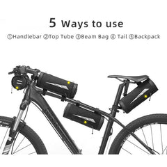 ROCKBROS Bicycle Front Handlebar Bag 2L Waterproof MTB Bike Cycling Bag Multi-Purpose