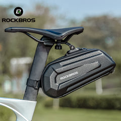 ROCKBROS Bike,Bicycle Saddle Bag Under Seat 3D Hard Shell Bike Seat Bag with Silver Reflective Strip Bike Bag for Mountain Road Bikes, Quick Release 1.7L