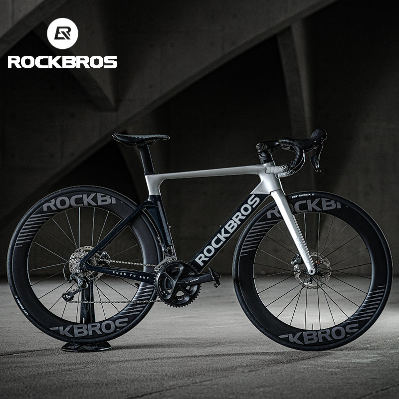 ROCKBROS Road Bike Carbon Fiber Wheels 700C Carbon Fiber Disc Brake 65mm Wheelsets Clincher