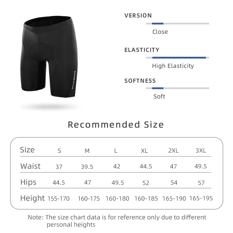 ROCKBROS Cycling Jersey Shorts Set Bike MTB Compression Wicking Sport Pants Breathable Coolmax Pad Pants For Men Women