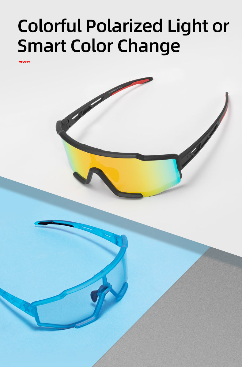 ROCKBROS-Blue Full Frame Photochromic Cycling Sunglasses
