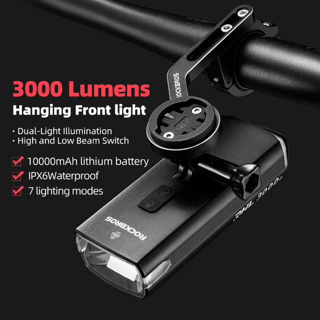 ROCKBROS RHL3000D  Bicycle Bike Front Headlight Hanging Style