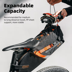 ROCKBROS Bike Bags Reflective Waterproof Large Capacity Bag Foldable Saddle Bags 10L