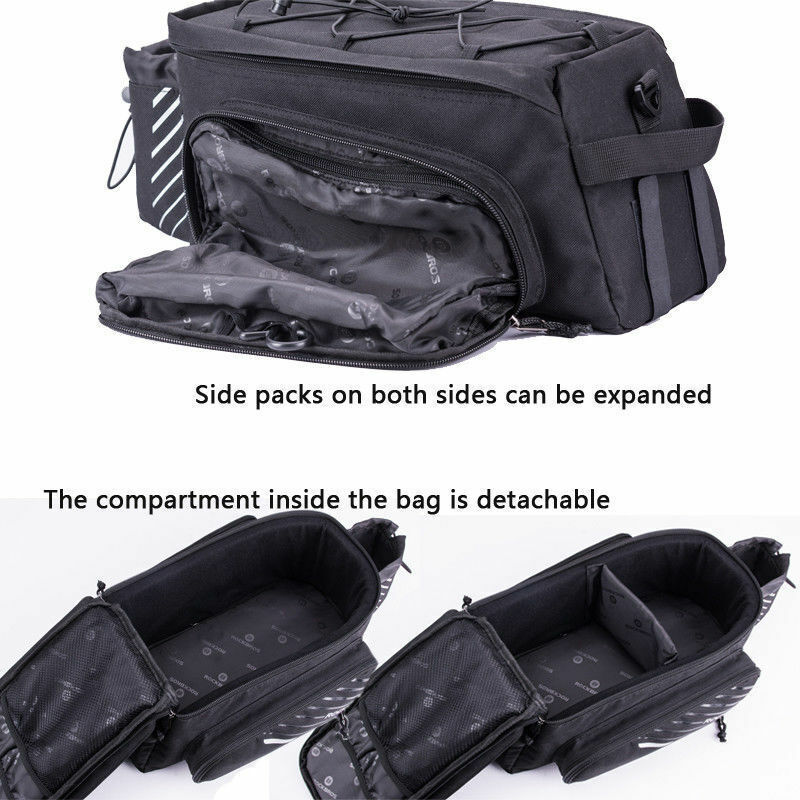 ROCKBROS Pro Bicycle Rear Rack Bag with Extra Pockets