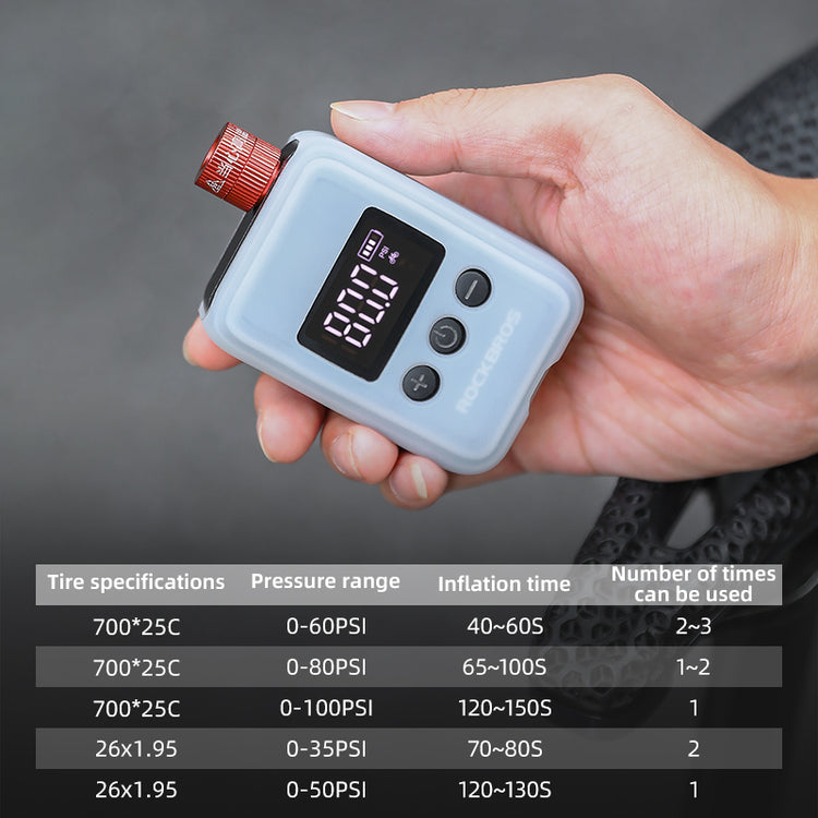 ROCKBROS Portable Electric Bicycle Bike Tire Ball Pump 150PSI LED Digital Gauge