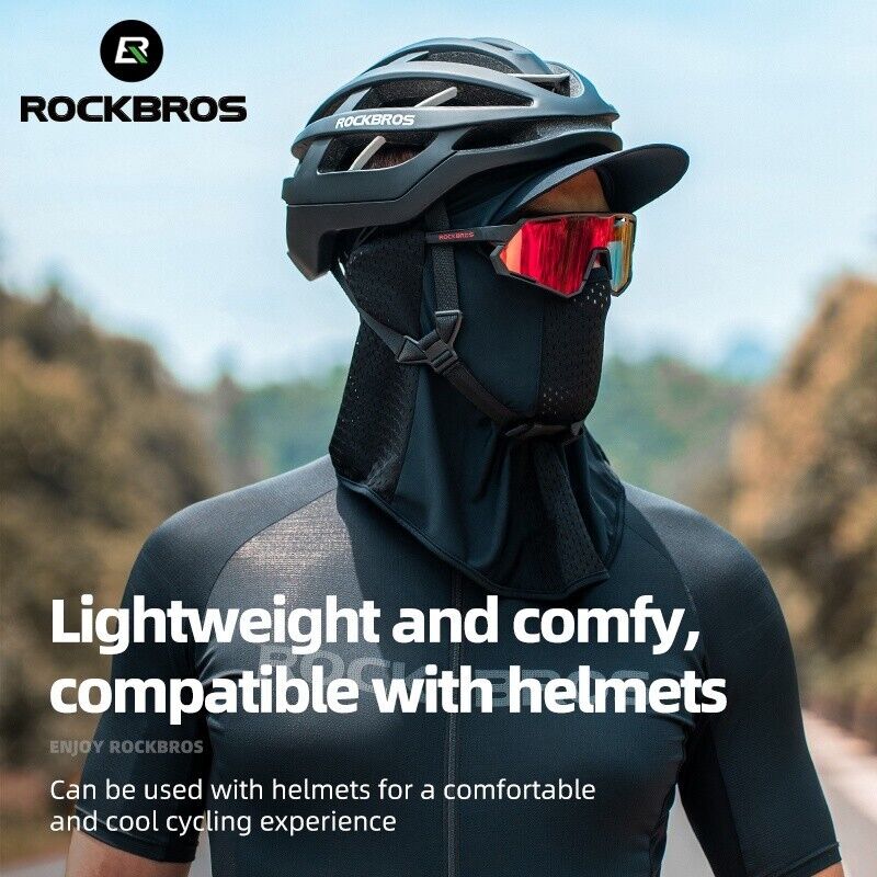 ROCKBROS Cycling Ice Silk Balaclava Face Mask Motorcycle Bicycle Sunshade Headwear Breathable