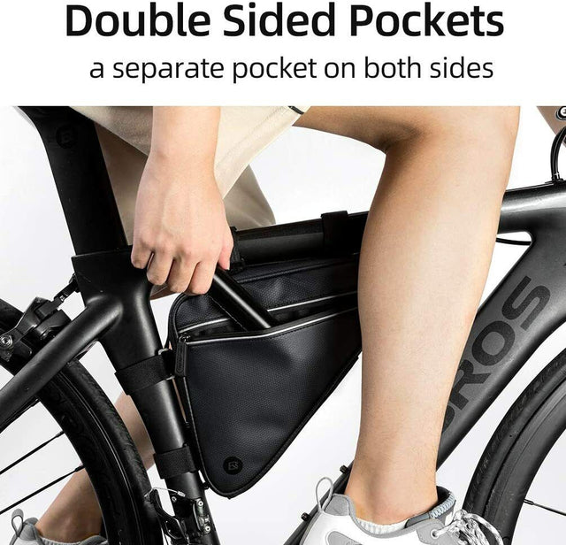 RockBros Triangle Frame Bag: 1.5L Storage with Side Pockets