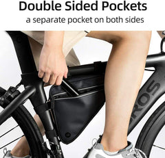 RockBros Bike Triangle Frame Bag Bike Storage Triangle Bag Two Side Pockets 1.5L