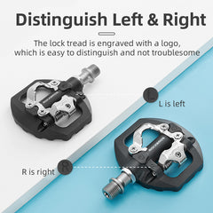 ROCKBROS Bicycle Lock Pedals SPD For Shimano MTB Road Sealed Bearing Cleats