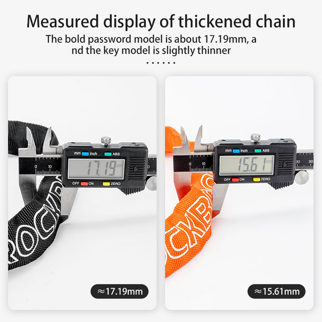 ROCKBROS Bicycle Bike Chain Lock Key Style 95cm