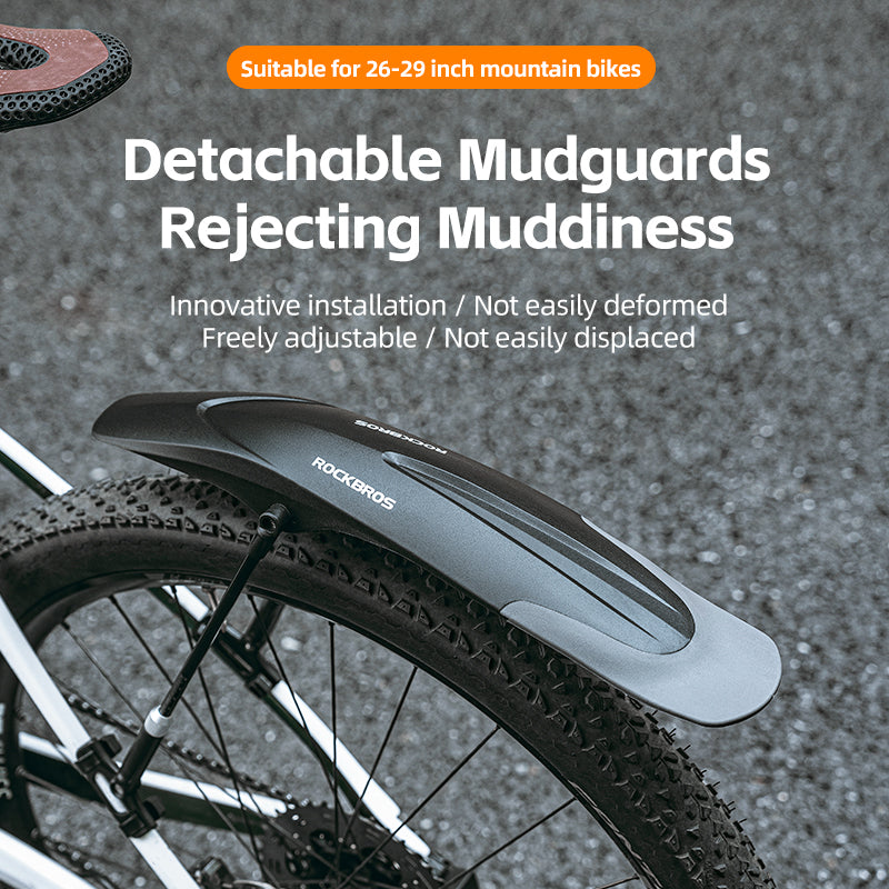 ROCKBROS Mountain Bike Front&Rear Fenders 26-29 inch MTB Mudguard Adjustable Quick Release