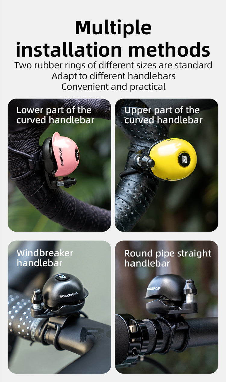 ROCKBROS Bicycle Bike Handlebar Bell 80dB Loud Sound Copper Alloy Alarm Ring Horn
