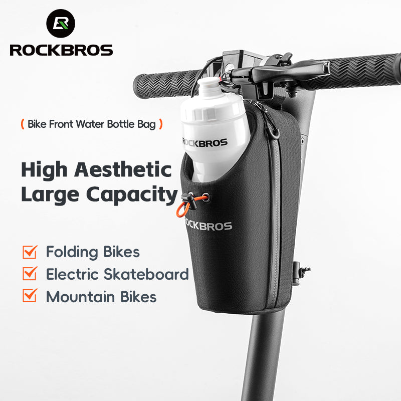 thumbnail image 2 of ROCKBROS Bike Water Bottle Holder Bag – Handlebar Stem Bag For Cycling, Black 2 of 5