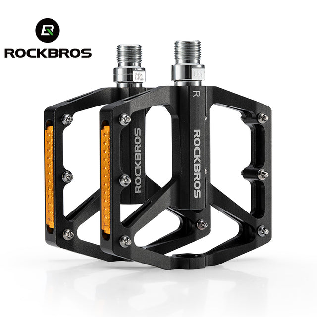 ROCKBROS Aluminium Alloy Non-Slip Reflective Bicycle Pedals For MTB Mountain Road Bike