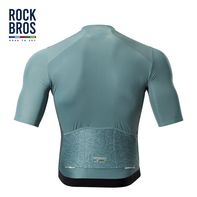 ROCKBROS Road to Sky Men Cycling T-shirt Summer Sports Wear Tops YKK Zipper
