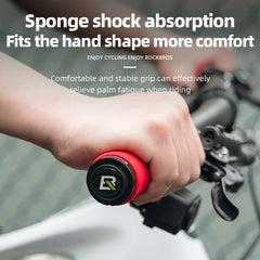 ROCKBROS Bike Grips Shock Absorption Foam Bike Handle Grips Soft Comfortable Non-Slip Double Locked on