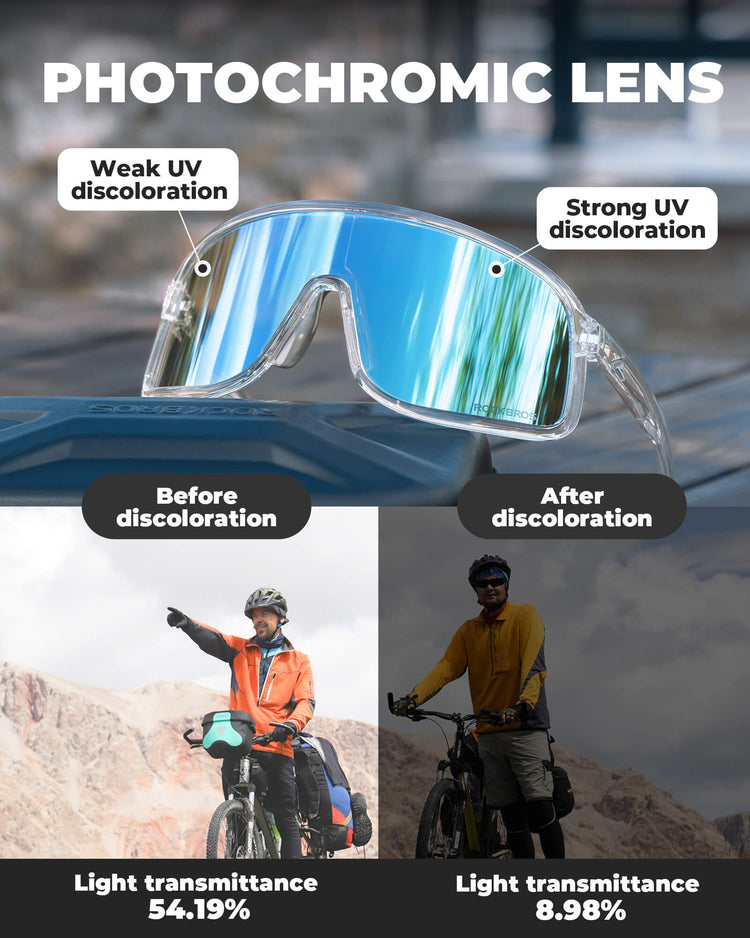 ROCKBROS Cycling Sunglasses Photochromic/Polarized Sports Glasses UV400