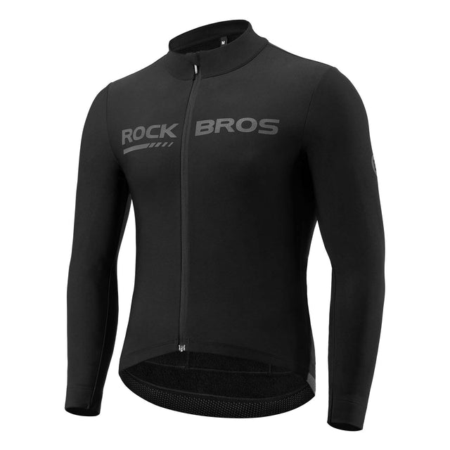 ROCKBROS Long Sleeve Cycling Jersey for Autumn/Winter with Full Zipper and Rear Pockets