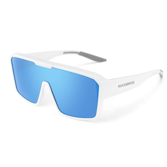 ROCKBROS SP348 polarised cycling sunglasses designed to fit over prescription glasses, UV400 protection and windproof design. #Color_Sky Blue