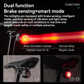 ROCKBROS Wireless Remote Bicycle Tail Light with Alarm and Horn – Anti-Theft Safety Bell